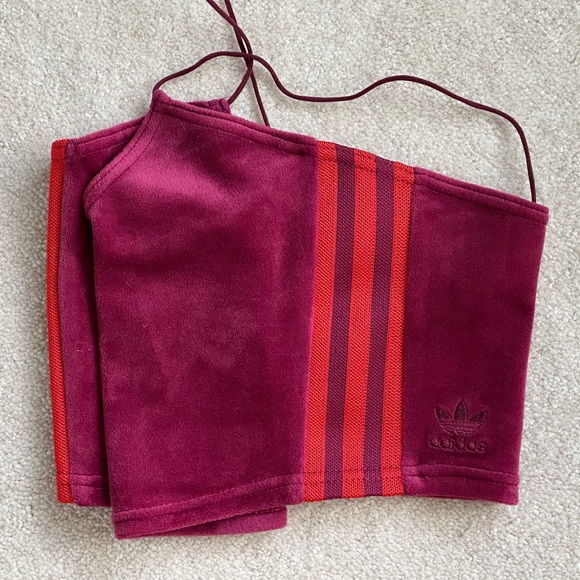 Adidas x Ivy Park - Ivy Heart Drop | Velour Bralette, Cherry Wood - Picture 5 of 9